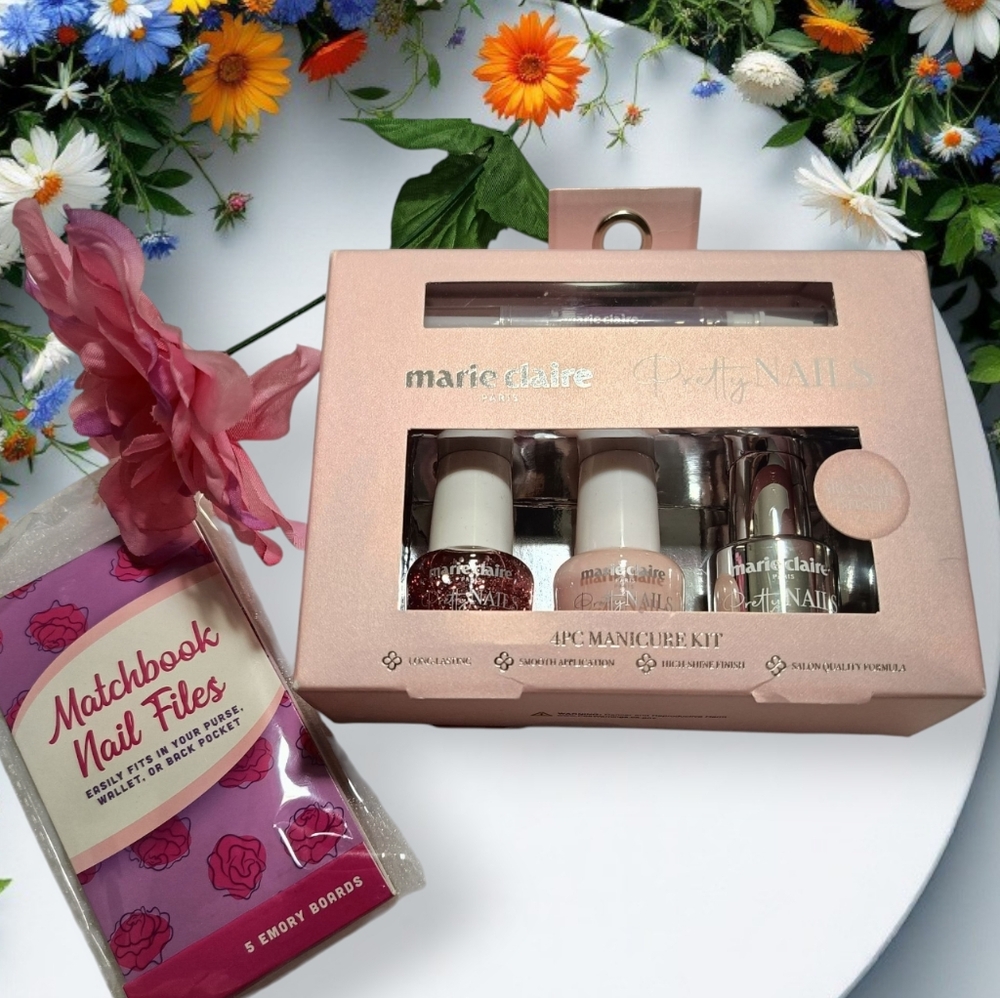 💲Last Price💲Marie Claire Paris Pretty Nails 4PC Kit Argan Oil